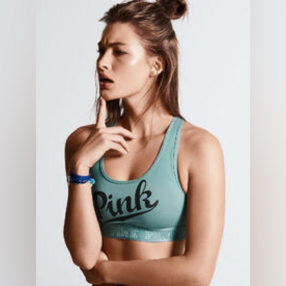 PINK Victoria's Secret Sports Bra - Light Blue Sz L